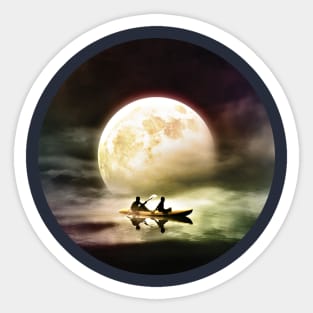 Moonlight Kayaking Sticker